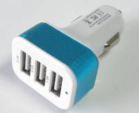 Устройство зарядное для мобил. тел. из прикуривателя 12В в 3 USB разъема 5В квадрат (No name)