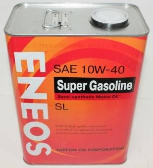 Масло моторное ENEOS Super Gasoline 10W-40 ACEA A3, API SL п/синт. бенз. (4л) 