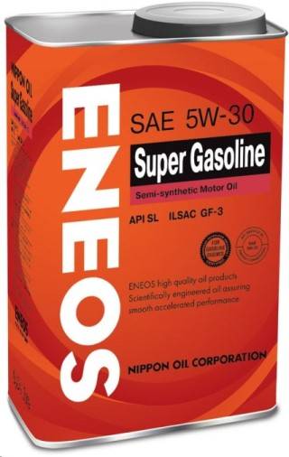 Масло моторное ENEOS Super Gasoline 5W-30 ACEA A3, API SL, ILSAC GF-3 п/синт. бенз. (0,94л) (20)
