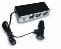 Прикуриватель 3 гнезда с USB разъемом с проводом CS313U (AVS) (20/80)