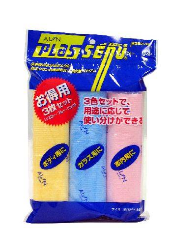 Салфетка AION замшевая искуств.набор из 3шт. желтая+голубая+розовая 430х325 Япония