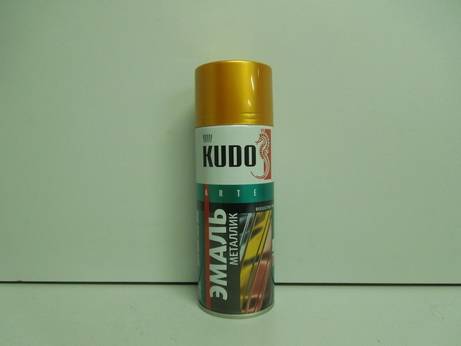 Краска-спрей (эмаль) универсальная KU-1028 золото 520мл аэрозоль (Kudo)