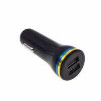Зарядное устр-во в прикур. 2 USB 2,1A черный золотисто-синие полоски