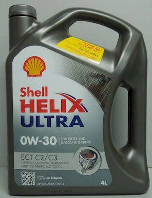 Масло моторное Shell Helix Ultra ECT С2/С3 0W-30 ACEA C2/C3, API SN синт. (4л)