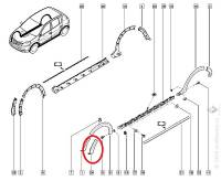 Молдинг арки бампера Renault Sandero Stepway перед. лев. до 2014 г.