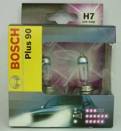 Лампа фары H7 Plus 90 12V 60/55W комплект 2шт (Bosch)