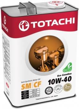 Масло моторное TOTACHI Eco Gasoline 10W-40 ACEA A3/B4, API SM/CF п/синт. бенз./дизель (4л) (6)