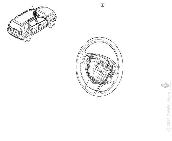 Руль Renault Duster "мульти руль" (без подушки безопасности)