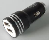 Устройство зарядное для мобил. тел. из прикуривателя 12В в 2 USB разъема 5В металл (No name)