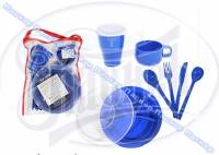 Набор посуды  7предметов пластик синий в сумке 1персона Вахтовый метод 1101