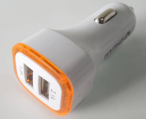 Устройство зарядное для мобил. тел. из прикуривателя 12В в 2 USB разъема 5В цвет в ассортименте (No name)