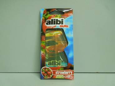 Освежитель (ароматизатор) подвесной жидкий ALIBI AUTO клубника (Azard Group) ABA-23