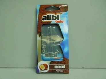 Освежитель (ароматизатор) подвесной жидкий ALIBI AUTO кокос (Azard Group) ABA-17