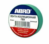 Изолента ПВХ 19мм х 18,2м зеленая (ABRO) (10)