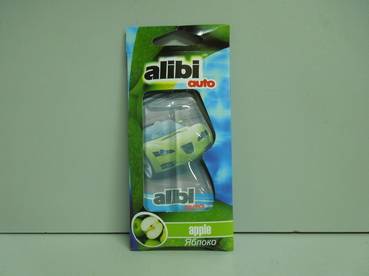 Освежитель (ароматизатор) подвесной жидкий ALIBI AUTO яблоко (Azard Group) ABA-13