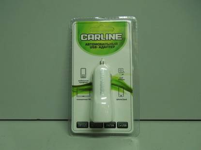 Адаптер в прикуриватель с USB разъемом 12/24В белый Carline (10)
