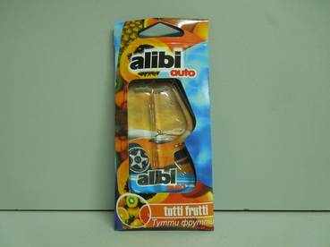 Освежитель (ароматизатор) подвесной жидкий ALIBI AUTO тутти фрутти (Azard Group)