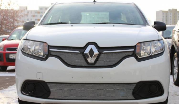 Защита радиатора  Renault Logan 2014- верх chrome (TORINO)