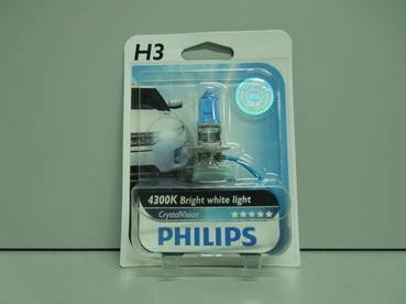 Лампа PHILIPS H3-12-55 CRISTAL VISION 4300K блистер (10)
