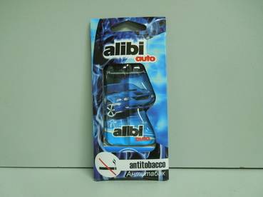 Освежитель (ароматизатор) подвесной жидкий ALIBI AUTO антитабак (Azard Group) ABA-15