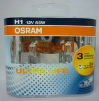 Лампа OSRAM H1-12-55 Ultra Life (3-хкратный ресурс) набор 2шт Евро-бокс (10)