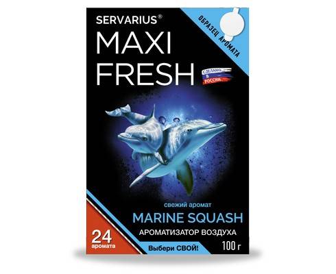 Освежитель (ароматизатор) под сиденье Maxi Fresh гель с пробником marine squash 100г