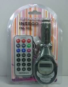 FM-трансмиттер INTEGO FM-102 USB, MicroSD, пульт