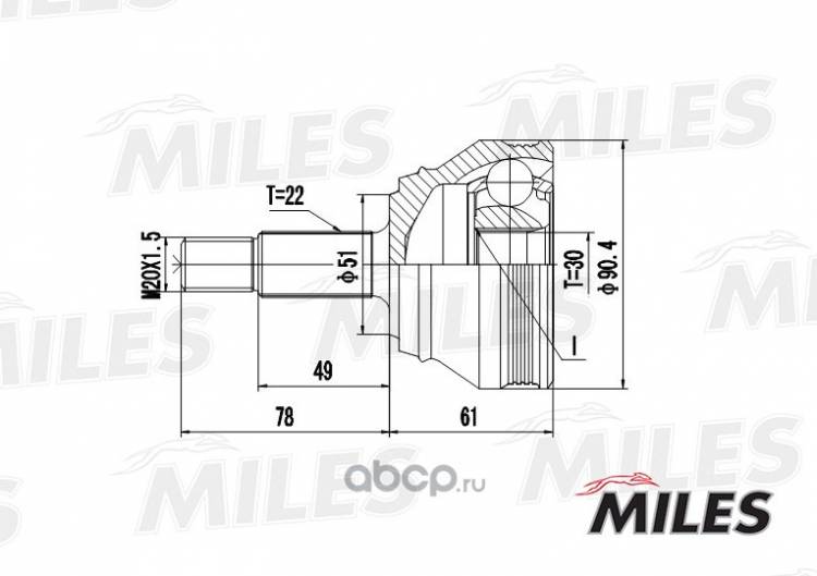 ШРУС Volkswagen Passat Golf наруж.