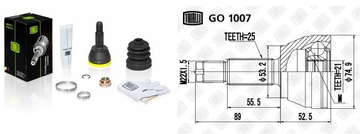 Шрус Ford Focus I наруж. 1.4/1.6/1.8 (TRIALLI) Шрус Ford Focus I наруж. 1.4/1.6/1.8 (TRIALLI)