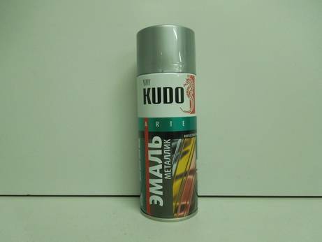 Краска-спрей (эмаль) универсальная алюминий 520мл аэрозоль (Kudo) (12)
