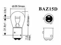 Лампа LYNX P21/4W S25 12V21/4W BAZ15D 2-конт. со смещ. цоколем, стоп-сигналы+габариты, L14021