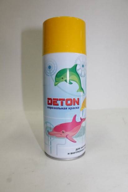 Краска спрей DETON акрил. № 1028 Желтая 520 мл