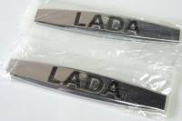 Эмблема надпись Lada боковая металл 10х1,7см из 2шт