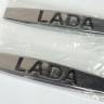 Эмблема надпись Lada боковая металл 10х1,7см из 2шт