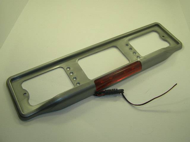 Рамка под номер пласт. с доп.стоп-сигналом (серая) (Россия)