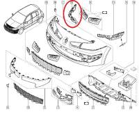 Кронштейн перед. бампера Renault Megane II (2002-2009) прав. Кронштейн перед. бампера Renault Megane II (2002-2009) прав.