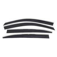 Дефлектор боковых окон (ветровики) Subaru Forester IV с 2012г. хром (УЦЕНКА) (SVS)