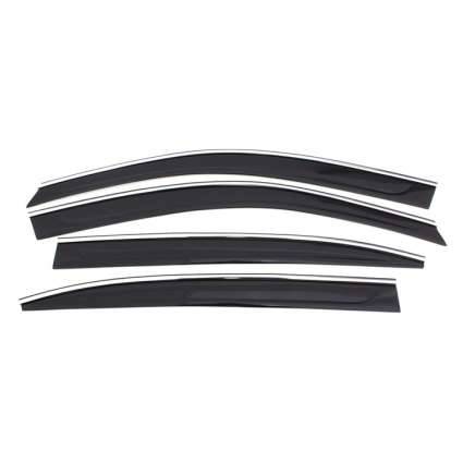 Дефлектор боковых окон (ветровики) Subaru Forester IV с 2012г. хром (УЦЕНКА) (SVS)