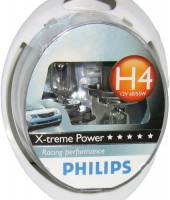 Лампа галоген 12V H4 60/55W Philips X-tream Power +80% (Vision +100%) яркости