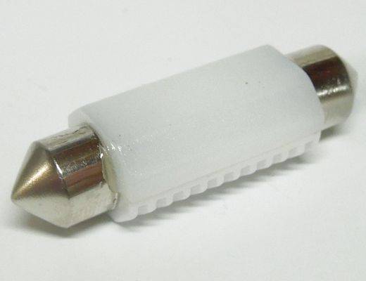 Лампа светодиод. 12V T11 салон. 39мм 1 диод SMD белая (12V/24V) (S8,5) керамика (Автосвет) (Автосвет (Маяк)) (Автосвет (Маяк))