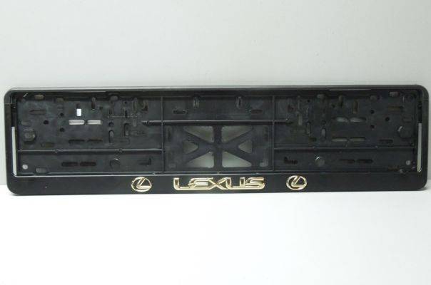 Рамка под номер Lexus с золотым рельефом с защелкой