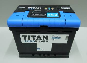 АКБ 6СТ- 65Ач TITAN EUROSILVER обрат. поляр. (242*175*190 пуск. ток 650А) (TUBOR) г.Бор