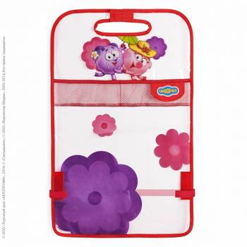 Защита спинки переднего сиденья от детских ног "Смешарики" розовая (Autoprofi)