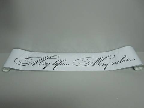 Наклейка Светофильтр My life... My rules... черный (16,5х130см) белый фон (Россия)