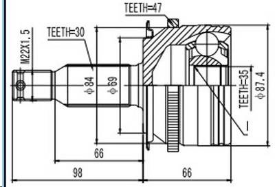 Шрус наружний MITSUBISHI L200 2005-2014/ PAJERO/MONTERO SPORT 2008-2014 (AywiParts)