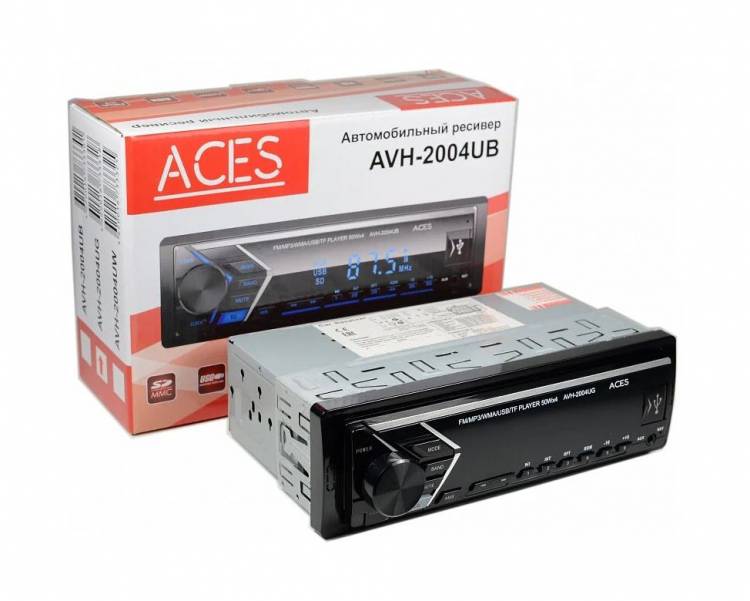 ACES Проигрыватель AVH-2004UG MP3, USB, SD, AUX, 1RCA без привода 4х50Вт зеленая подсветка