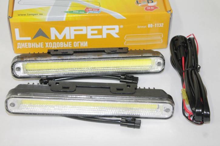 Дневные ходовые огни 12V COB со светодиодным модулем (LAMPER)