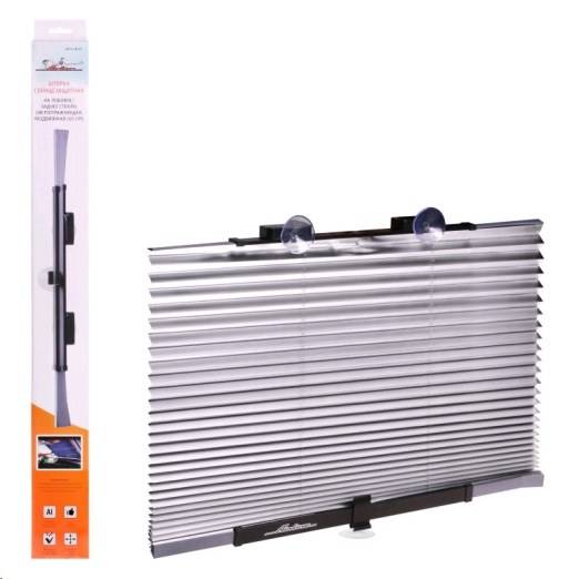 Шторка солнцезащитная на лобовое/заднее стекло, светоотражающая, раздвижная (80 см) (ASPS-FB-02)