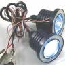Фара доп. дневные ходовые огни FOG LIGHT 20W п/туман 9 диодов, линза 64мм ангельские глазки, из 2шт