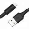 Дата-кабель универ. micro USB /Android/ 1 м черный (HOCO.)